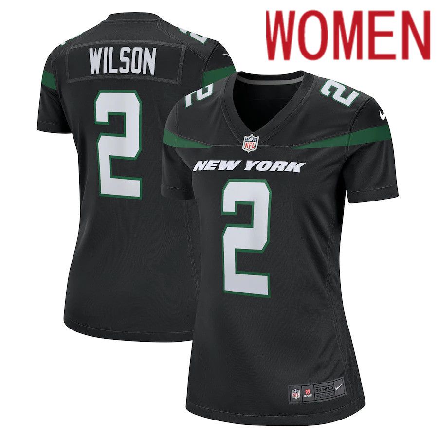 Women New York Jets #2 Zach Wilson Nike Black Alternate 2021 Draft First Round Pick Game NFL Jersey